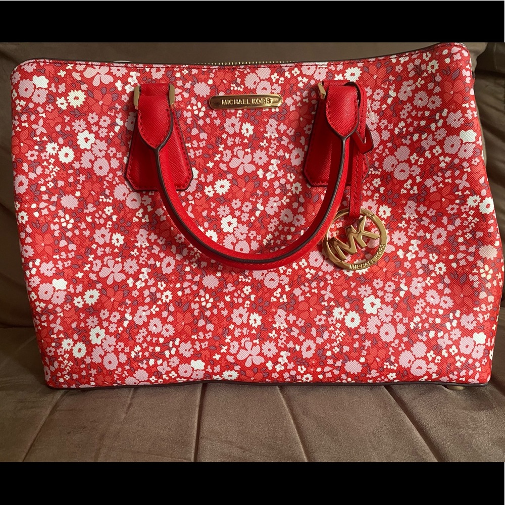 NWT Michael by Michael Kors Large Camille Floral Satchel